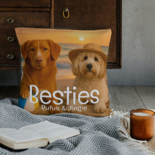Almofada Amigas BFF Nome Amigos Foto Personalizada