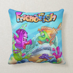 Almofada AmigoPeixe fofo peixe de desenho animado Fleece Bl