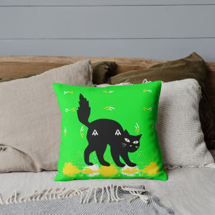 Almofada Amigos Animais Gato Preto Personalizado Padrão Lim