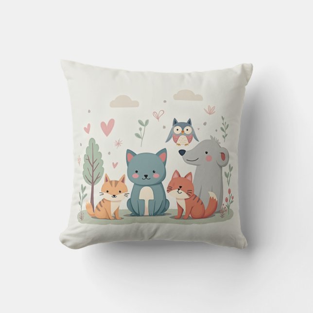 Almofada Amigos da Floresta - Cushion de Animais Quimsos (Frente)