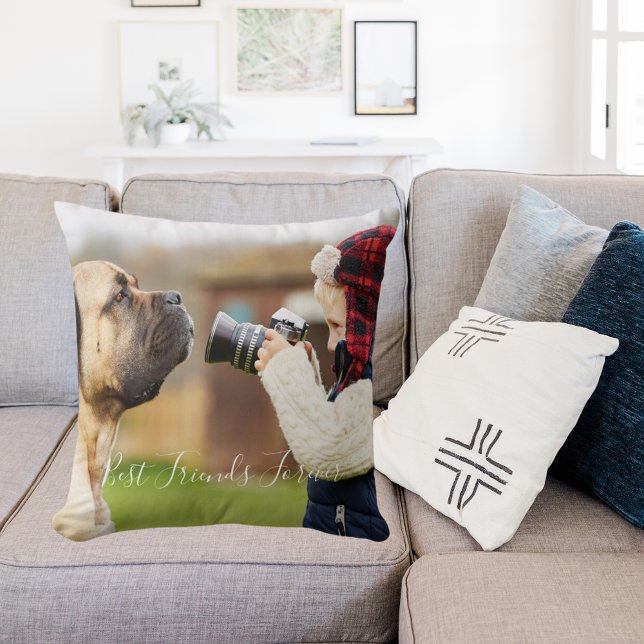 Almofada Amigos para sempre, garoto, foto de criança (Criador carregado)