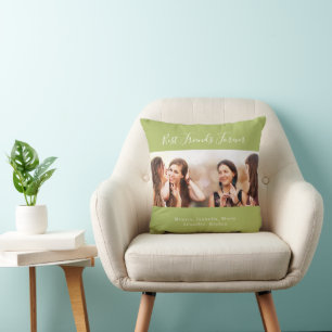 Almofada Amigos para sempre Nomes de Fotos BFF Amarelos