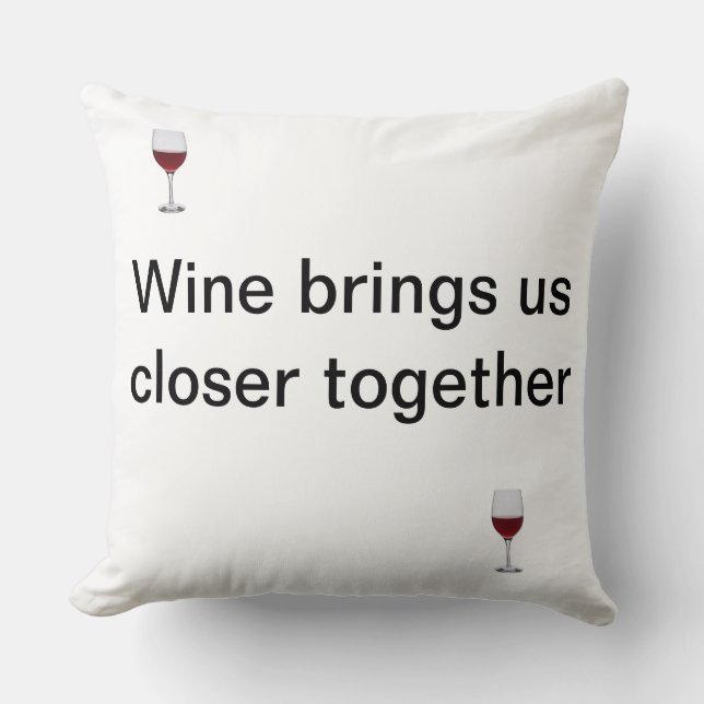 Almofada Amizade e um copo de vinho (Frente)