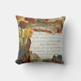 Almofada Amizade Multimédia Mista Flores Borboletas Colagem