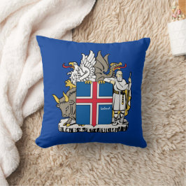 Almofada Amo a Islândia e a bandeira islandesa, emblema / f