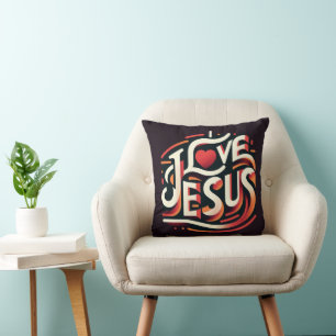 Almofada Amo Jesus Retro Christian