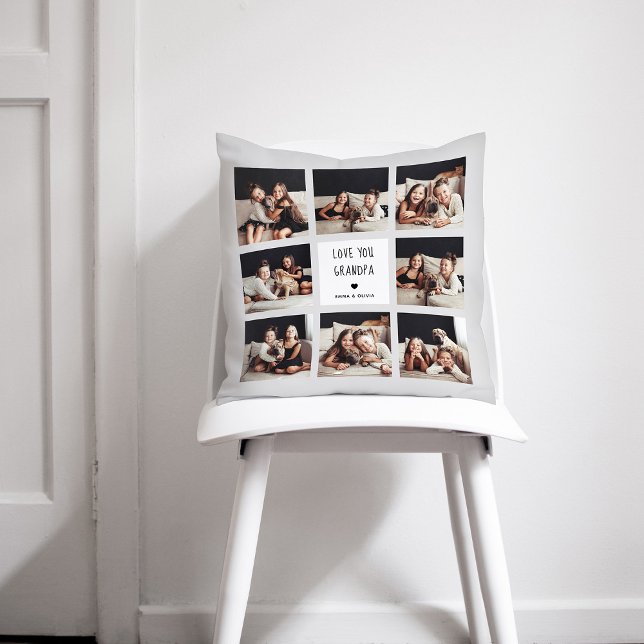 Almofada Amo Seu Avô | Texto manuscrito para colagem de fot (Criador carregado)