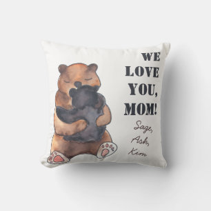 Almofada Amo-Te, Mãe, Belo Urso Abraço
