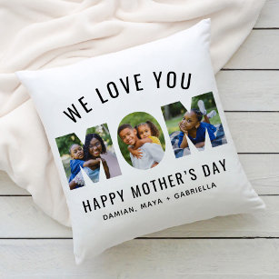 Almofada Amo-Te, Mãe, Dia de as mães Personalizado 3 Colage