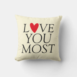Almofada "Amo-te mais" Coração vermelho personalizado