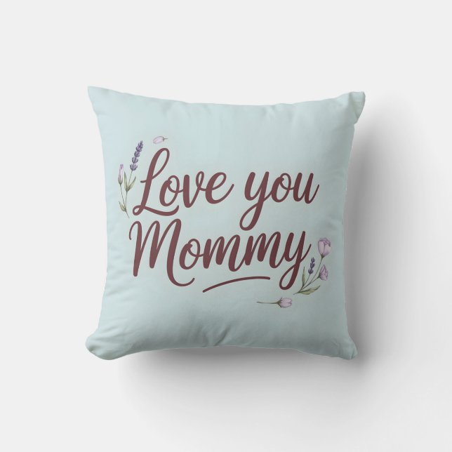 Almofada Amo-Te, Mamãe, Escuro Elegante (Frente)