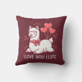 Almofada Amo Você Muito - Lhama Kawaii do Dia dos Namorados