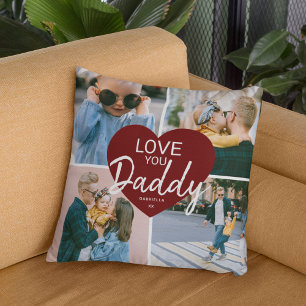 Almofada Amo Você 'Pai' Coração Personalizada de Colagem de