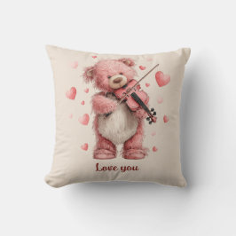 Almofada Amo Você Teddy com Violino