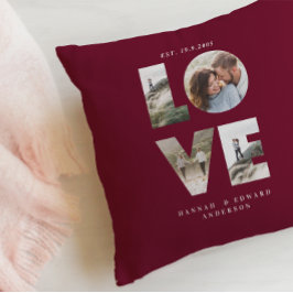 Almofada Amor 4 foto simples burgundy personalizado moderno