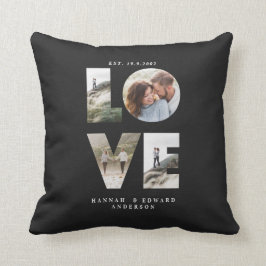 Almofada Amor 4 foto simples, preto de presente personaliza