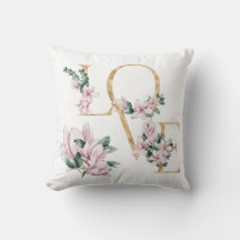 Amor à letra dourada com flores magnólia