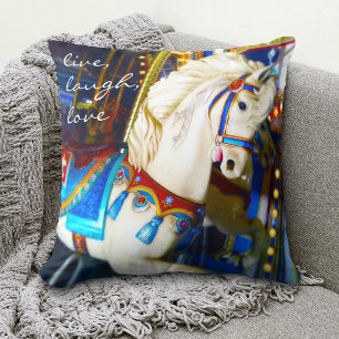 Almofada "Amor ao Vivo Ria" Foto Colorida de Cavalo Carross