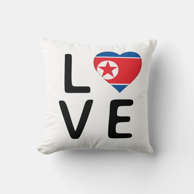 Almofada Amor - Bandeira da Coreia do Norte (Frente)