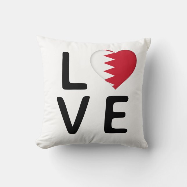 Almofada Amor - Bandeira do Bahrein (Frente)