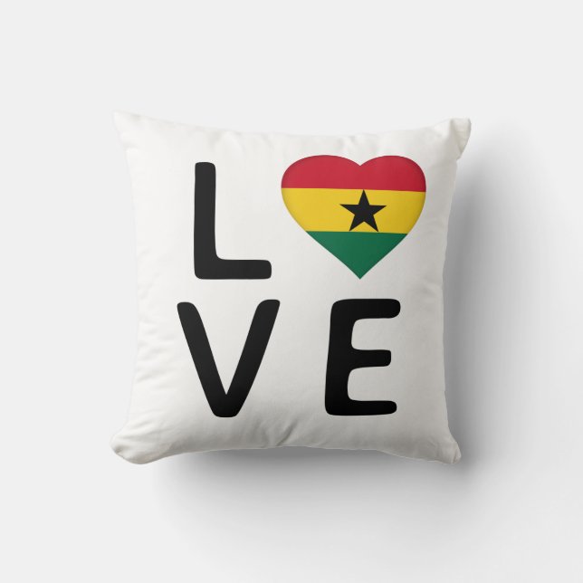 Almofada Amor - Bandeira Gana (Frente)