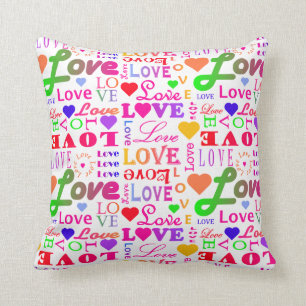 Almofada Amor colorido do amor do amor do amor do amor do