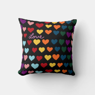 Almofada Amor Com Arco-íris de Corações