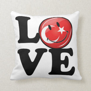 Almofada Amor da bandeira de sorriso de Turquia