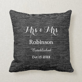 Almofada Amor De Casamento Lésbico Personalizado A Preto E 