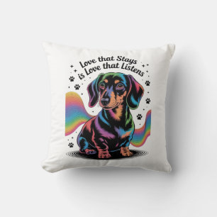 Almofada Amor de Dachshund que Fica é Amor que Escuta