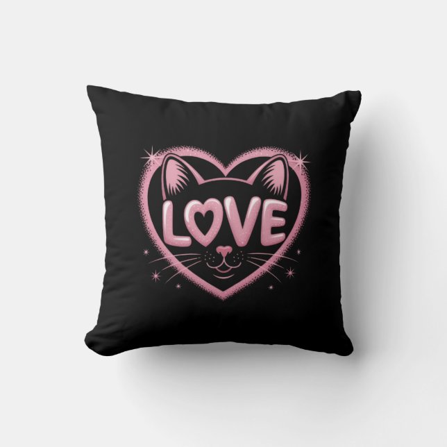Almofada Amor de Gato Brilhante (Frente)