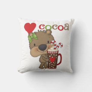 Almofada Amor do cacau do urso da menina