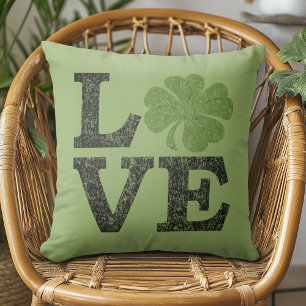 Almofada AMOR do Dia de São Patrício com trevo