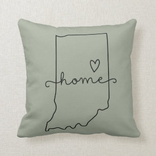 Almofada Amor do estado de origem de Indiana, coração do