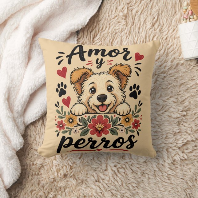 Almofada Amor e Cães Design Divertido para Amantes de Cães (Cobertor)