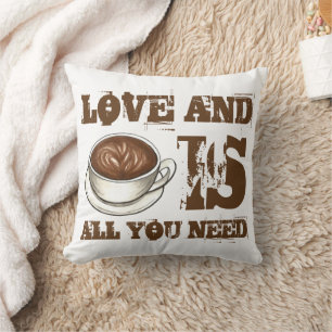 Almofada Amor e café é tudo que você precisa de latte Cappu