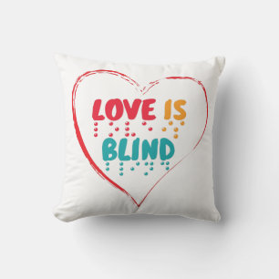Almofada Amor é Cego Braille Heart