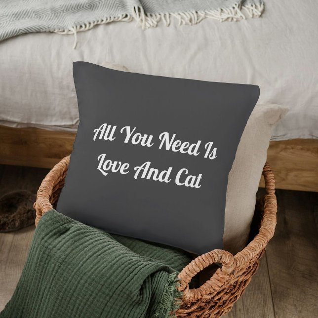 Almofada Amor E Cinzas Escuras Personalizadas Da Gata (Criador carregado)