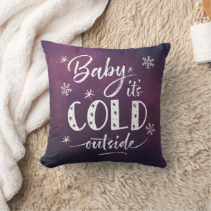 Almofada Amor É Frio Fora do Ombre Roxo