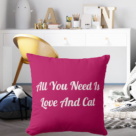 Almofada Amor E Gato Personalizado Citação Rosa