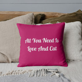 Almofada Amor E Gato Personalizado Cute Citação Rosa