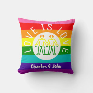 Almofada Amor é Tipografia Orgulho gay LGBT Rainbow