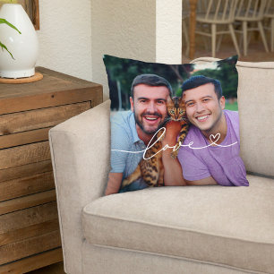 Almofada Amor em White Script com Foto Personalizada do Cor