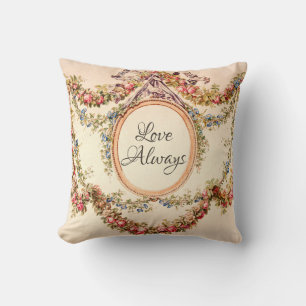 Almofada Amor floral da aguarela dos rosas do vintage
