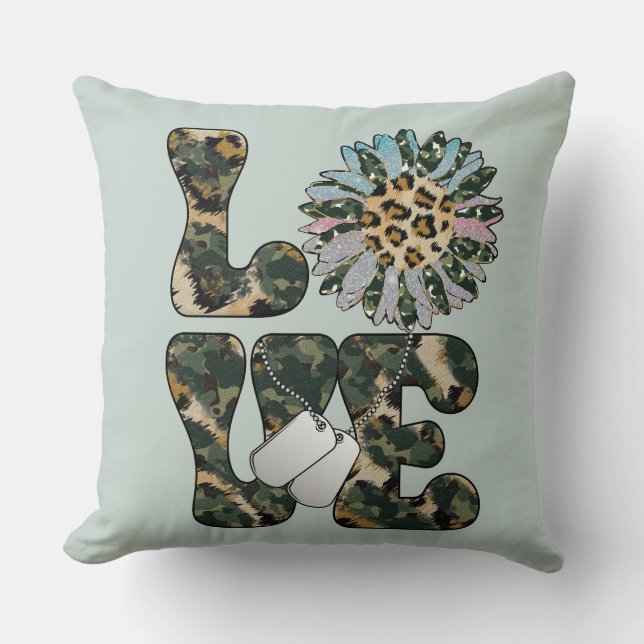 Almofada Amor Girassol Militar (Frente)