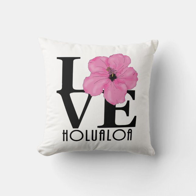 Almofada AMOR Holualoa Hawaii Rosa (Frente)