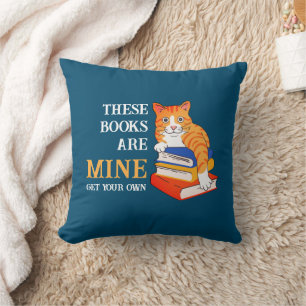 Almofada Amor Lendo estes livros é meu gato engraçado
