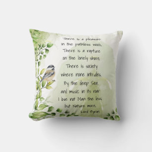 Almofada Amor Natureza Inspiradora Citação Lord Byron