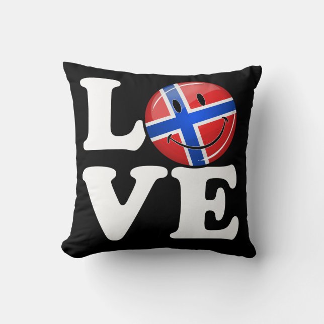 Almofada Amor Noruega Sorrindo Bandeira (Frente)