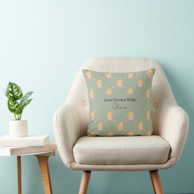 Almofada Amor Personalizado Cresce Com Você Floral (Cadeira)
